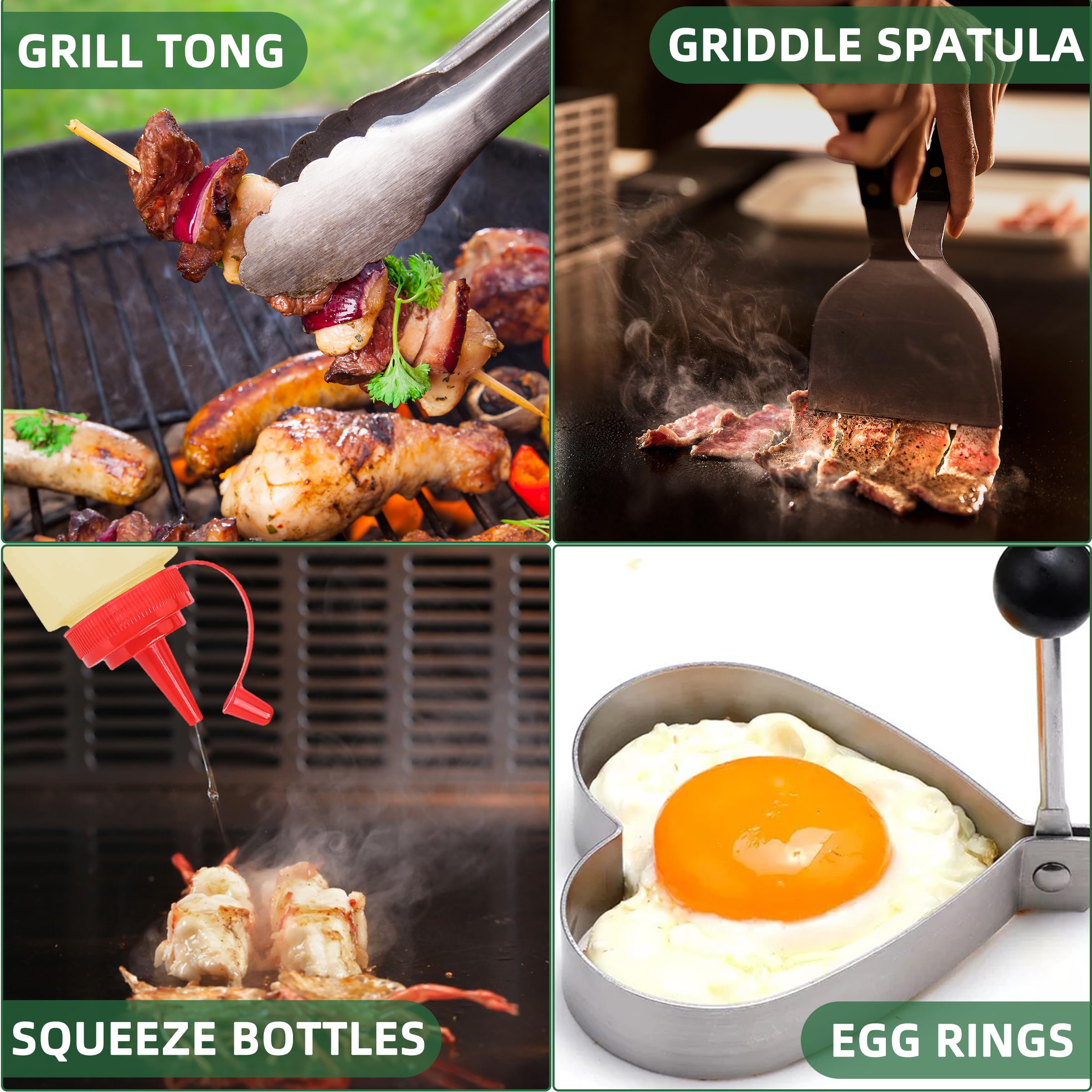 30Pcs Griddle Accessories Kit, Flat Top Grill Accessories Set For Blackstone And Camp Chef, Grill Spatula Set With Melting Dome,